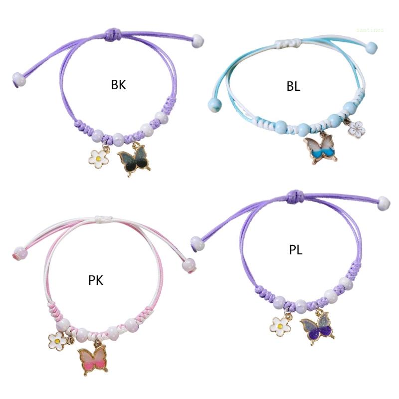 Vòng Tay Dây Bện Mặt Bướm / Hoa Đơn Giản Có Thể Điều Chỉnh