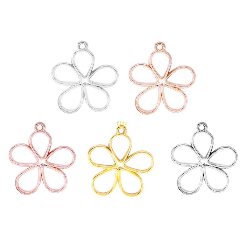 Bộ 50 Phụ Kiện Làm Trang Sức Hình Hoa Rỗng Bằng Hợp Kim DIY