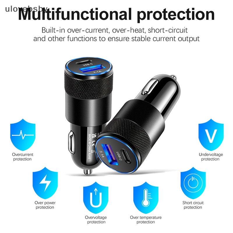 Tẩu Sạc Nhanh USB 18W PD 20W 3.1A 38W Cho Xe Hơi