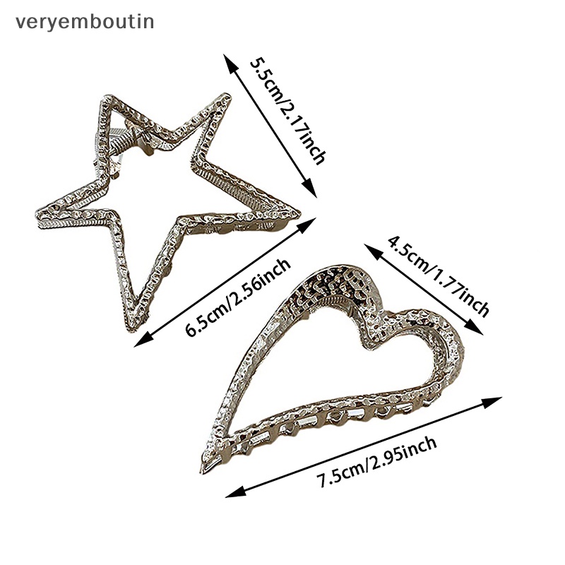 Kẹp Tóc Kim Loại Hình Ngôi Sao Năm Cánh Trái Tim Nhỏ Xinh Xắn
