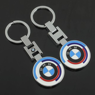 H khóa hai mặt logo xe bmw logo ô tô móc khóa kim loại cặp đôi chống mất chìa khóa xe móc khóa vòng mặt dây chuyền