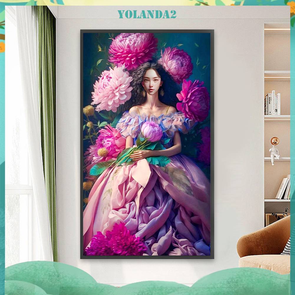 Tranh Đính Đá Kim Cương Toàn Bộ 5D DIY Hình Vẽ Người Phụ Nữ Trang Trí Nhà Cửa