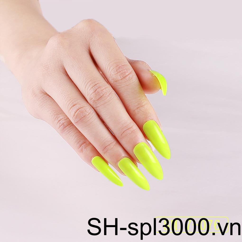 1 Bộ Móng Tay Giả Che Phủ Toàn Diện Chống Trầy Xước Màu Trơn Dành Cho Bạn Nữ Mới Bắt Đầu