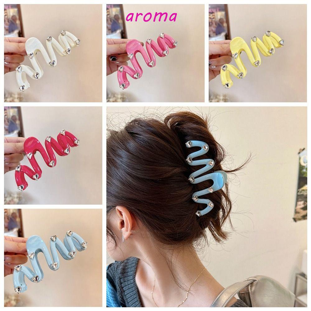 AROMA Kẹp Tóc Gợn Sóng Bằng Nhựa Hình Cá Mập Đơn Giản Phong Cách Hàn Quốc Cho Mùa Hè