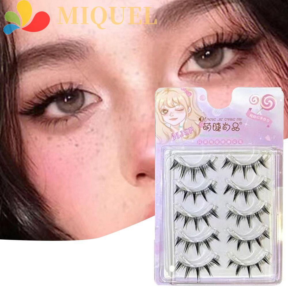 MIQUEL Bộ 5 Cặp Lông Mi Giả 3D Trong Suốt Tái Sử Dụng Được Cho Nữ