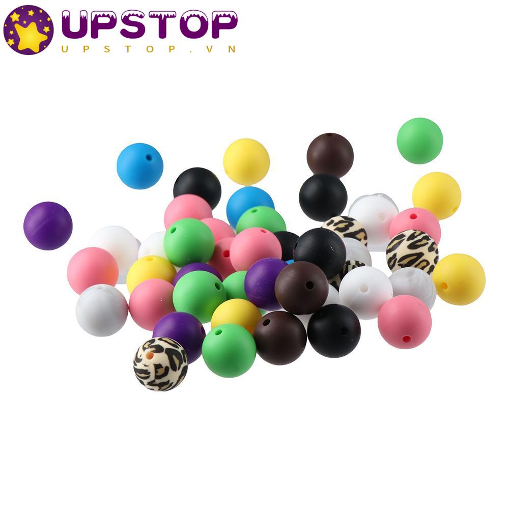 UPSTOPVN Bộ 100 Hạt Silicone Tròn Xâu Chuỗi Làm Trang Sức 15mm / 0.59 "