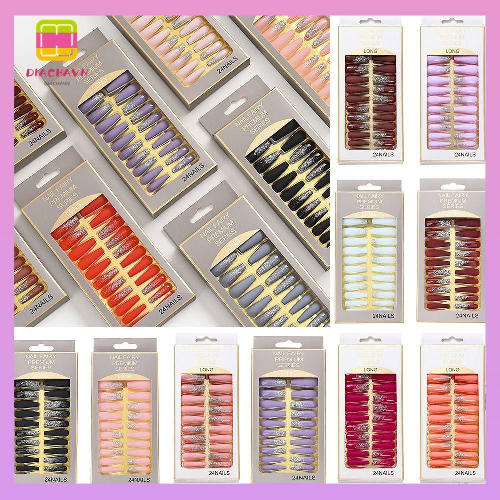 DIACHAVN Bộ 24 Móng Tay Giả Che Phủ Toàn Diện Dành Cho Nữ