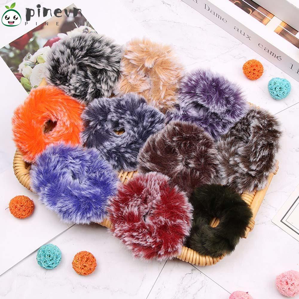 PINEVN Dây Cột Tóc Đuôi Ngựa Bằng Lông Chồn Nhân Tạo Có Giá Đỡ