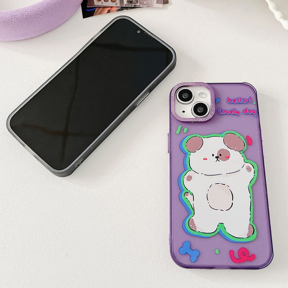 Ốp Điện Thoại TPU Mềm Chống Dấu Vân Tay Chống Rơi In Hình Cún / Mèo Mạ Điện Thời Trang Cho IPhone 14 13 12 11 Pro Max X XR 8 7 Plus