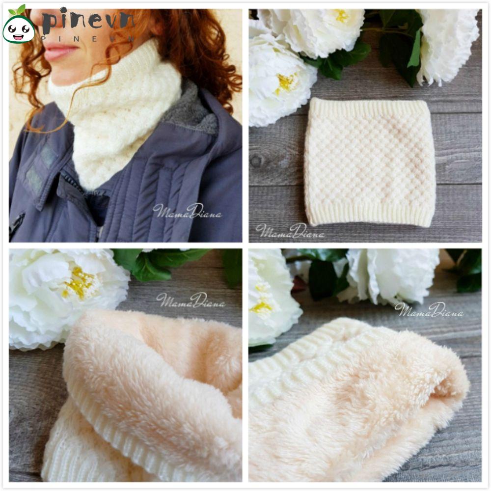 PINEVN Khăn Choàng Cổ Vải Nhung Dệt Kim Thời Trang Mùa Đông Ấm Áp