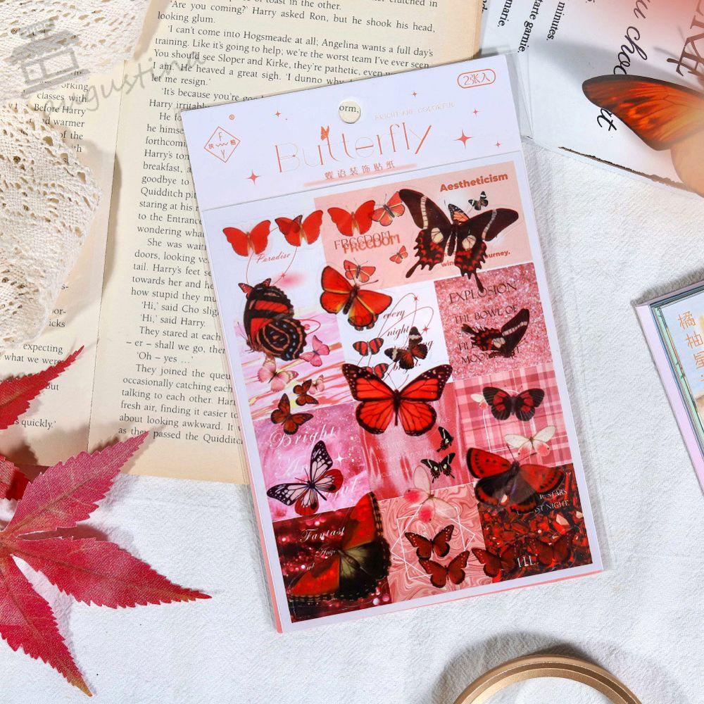 AUGUSTINA Miếng Dán Hình Bướm Trang Trí Sổ Nhật Ký / Điện Thoại / Trường Học