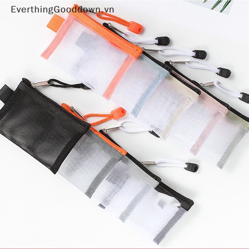 Everthinggooddown Túi Lưới Nylon Mini Trong Suốt Đựng Thẻ Tín Dụng / Tai Nghe / Dây Cáp Dữ Liệu / Chìa Khóa