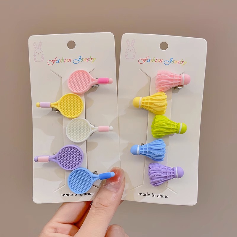 Kẹp Tóc Cầu Lông Mini Họa Tiết Hoạt Hình Phong Cách Hàn Quốc Cho Bé