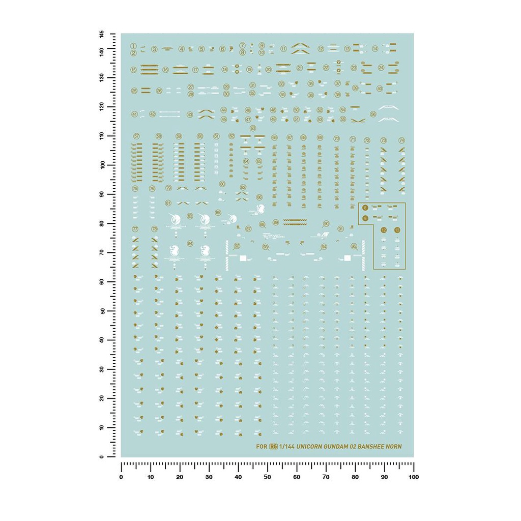 Artisan's club rg 1/144 unicorn 02 banshee norn  decal trượt nước