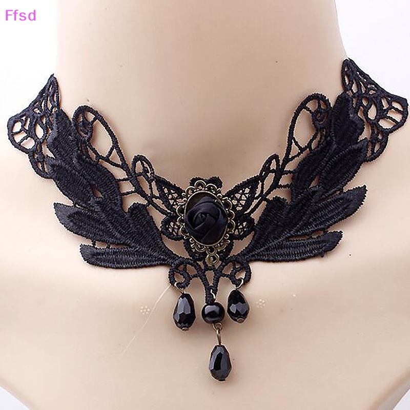 Vòng Cổ Choker Ren Phong Cách Gothic Punk Cổ Điển Thời Trang Cho Nữ