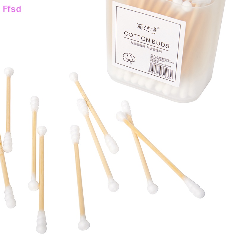 Set 100 Tăm Bông Cotton Hai Đầu Dùng Một Lần Trang Điểm Làm Đẹp