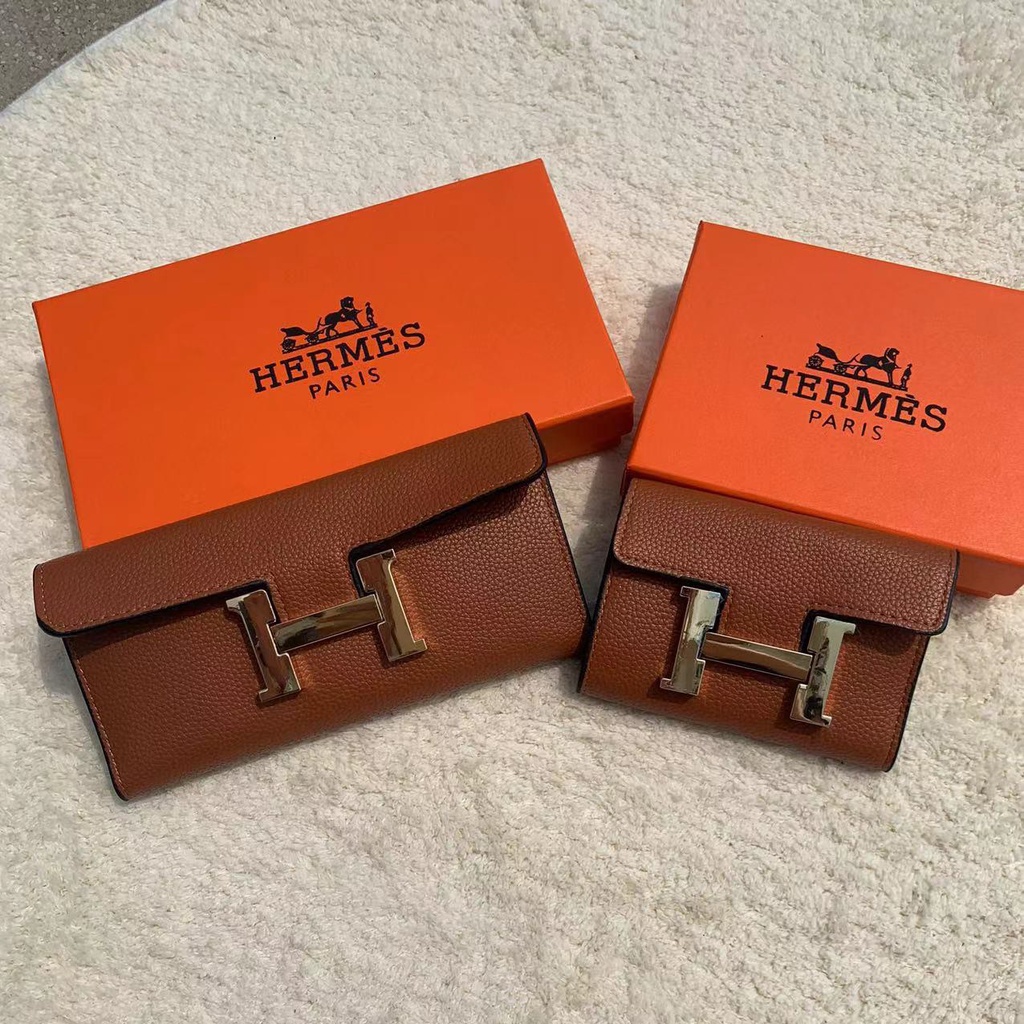 HERMES3095  High capacity Purse Girlfriend Gift Men and Women Billfold Wallet