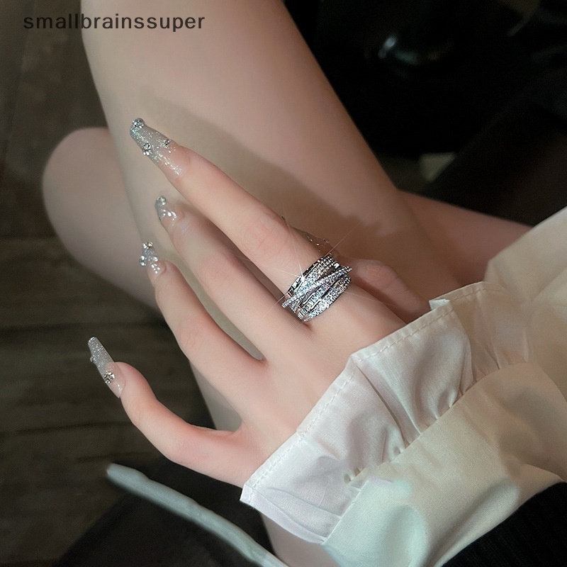 Nhẫn Hở Nhiều Lớp Đính Đá Zircon Phong Cách Vintage Thời Trang Cho Nữ