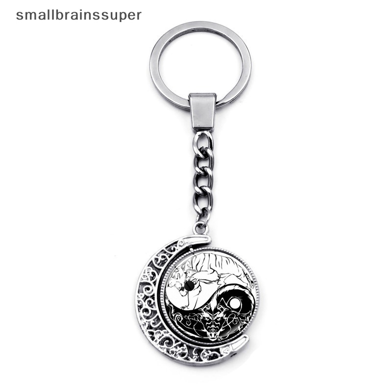 Móc Khóa Hình Mặt Trăng Xoay 360 Độ Phong Cách Vintage Thời Trang