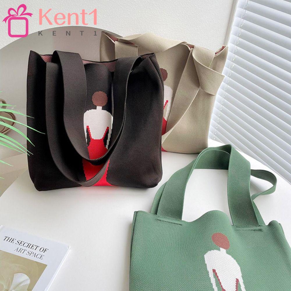 KENT1 Túi Xách Đan Len Mini Đeo Cổ Tay Thắt Nút Thời Trang Thường Ngày Cho Bạn Gái