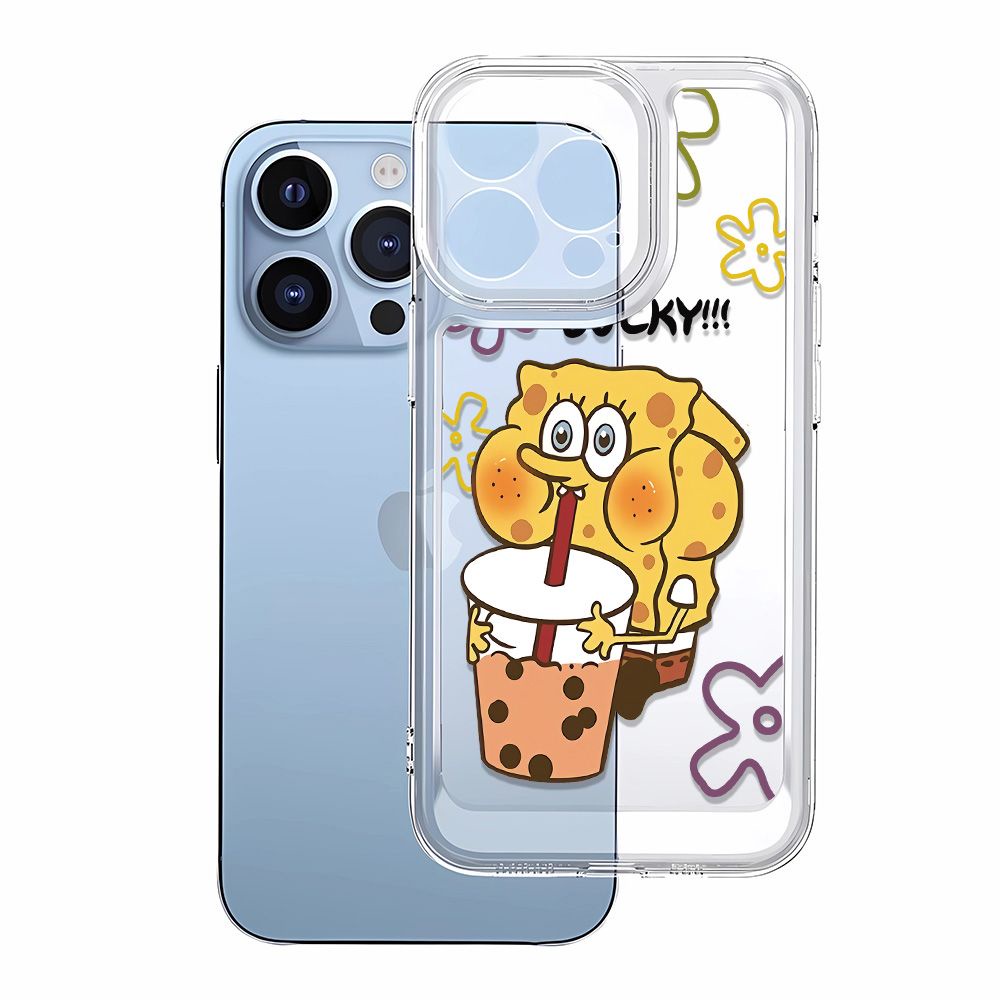 Ốp Điện Thoại Dẻo Họa Tiết Hoạt Hình SpongeBob Dễ Thương Chống Sốc Cho iPhone14Promax 127 11 8p EMS1 13