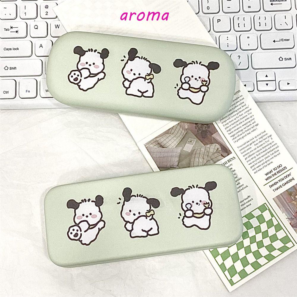 AROMA Hộp Đựng Kính Mát Bằng Da PU + Pc Họa Tiết Chú Chó Dễ Thương Cho Bé