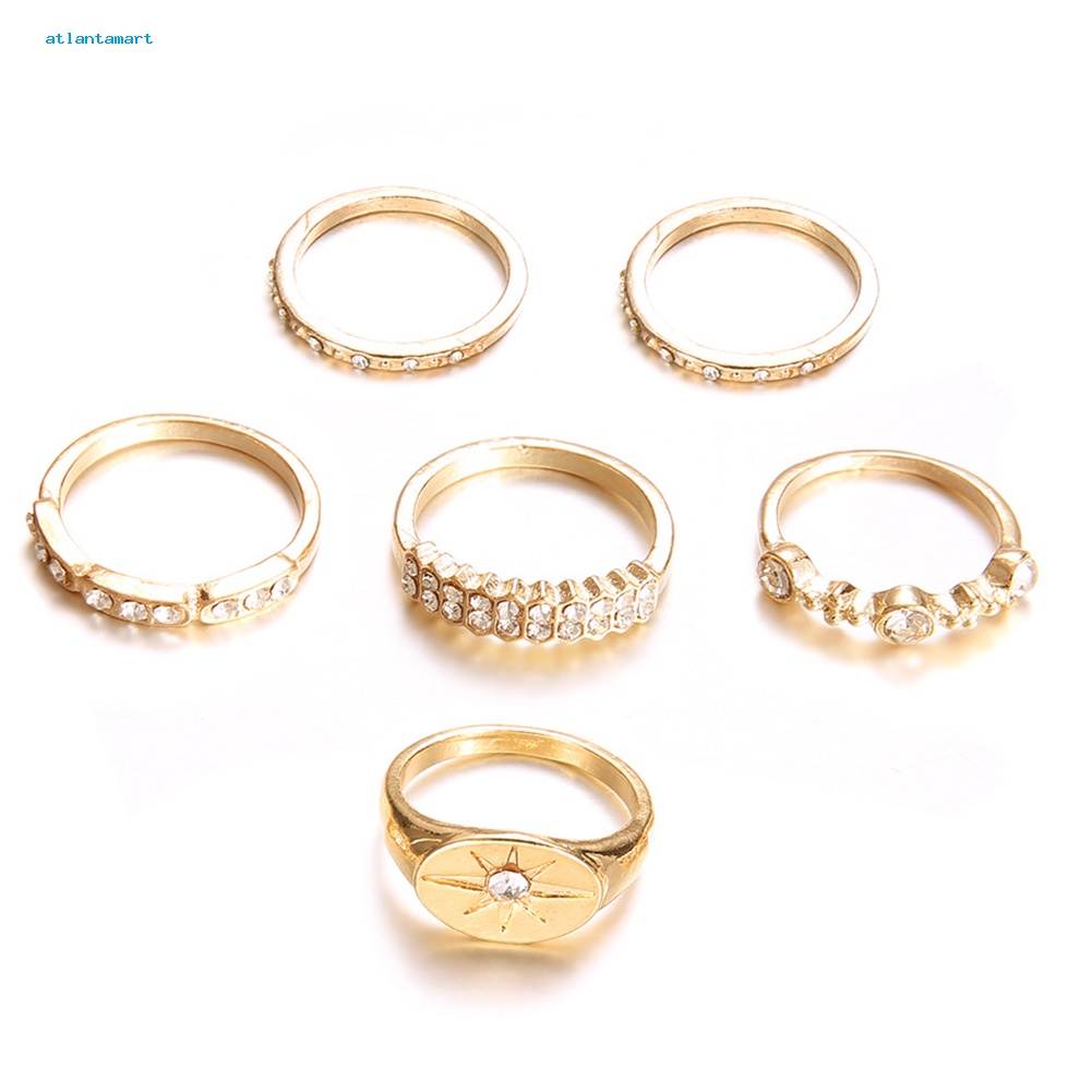 Túi Đựng Đồ Dùng Cao Cấp Tiện Dụng| Set 6 Nhẫn Đính Đá Thời Trang Dành Cho Nữ