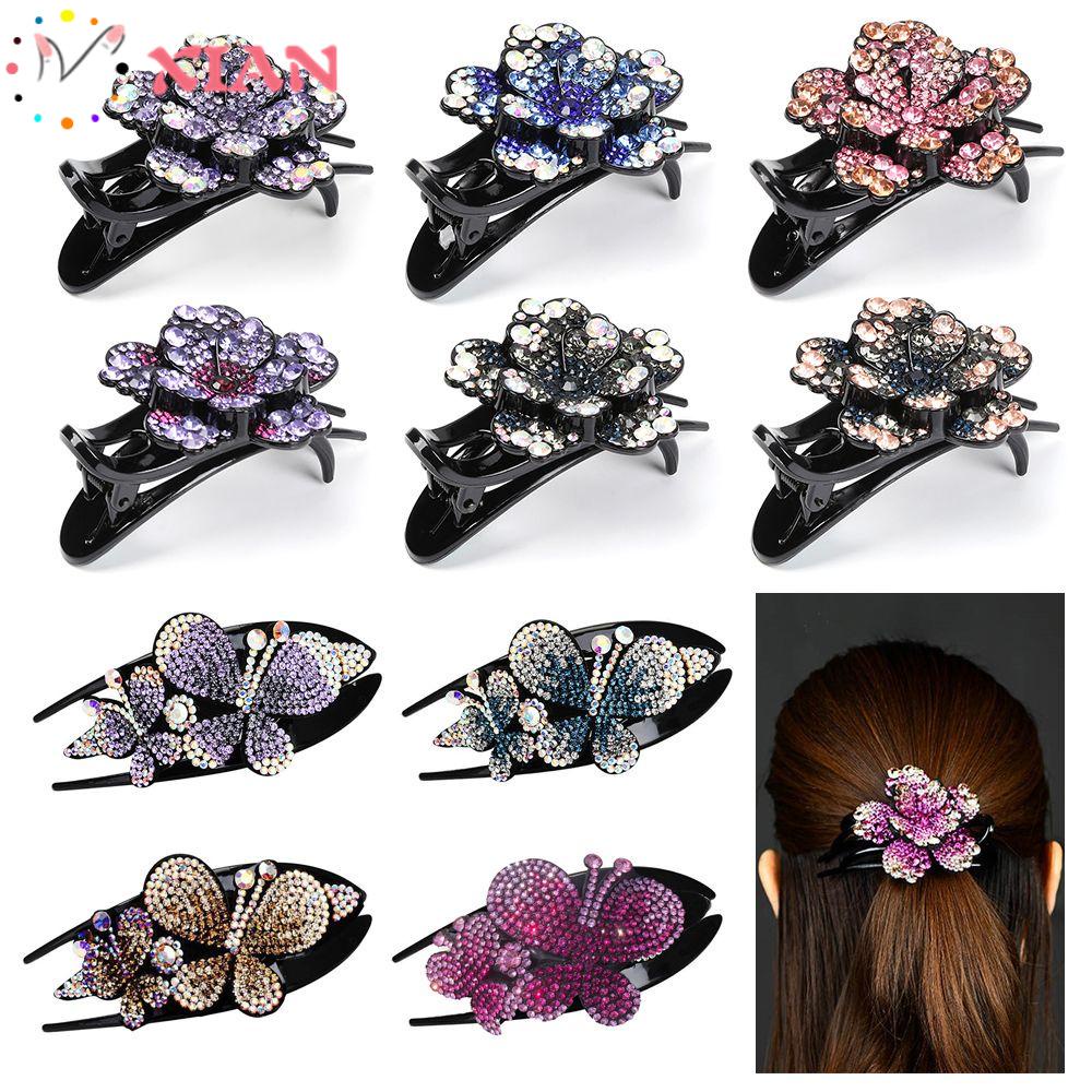XIANTIN Kẹp Tóc Đuôi Bồ Câu Đính Đá Pha Lê