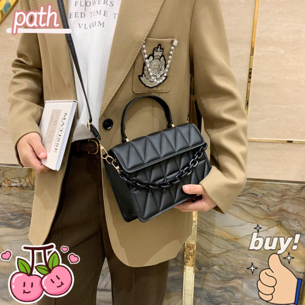 PATH Túi Xách Dây Đeo Xích Họa Tiết Kẻ Sọc