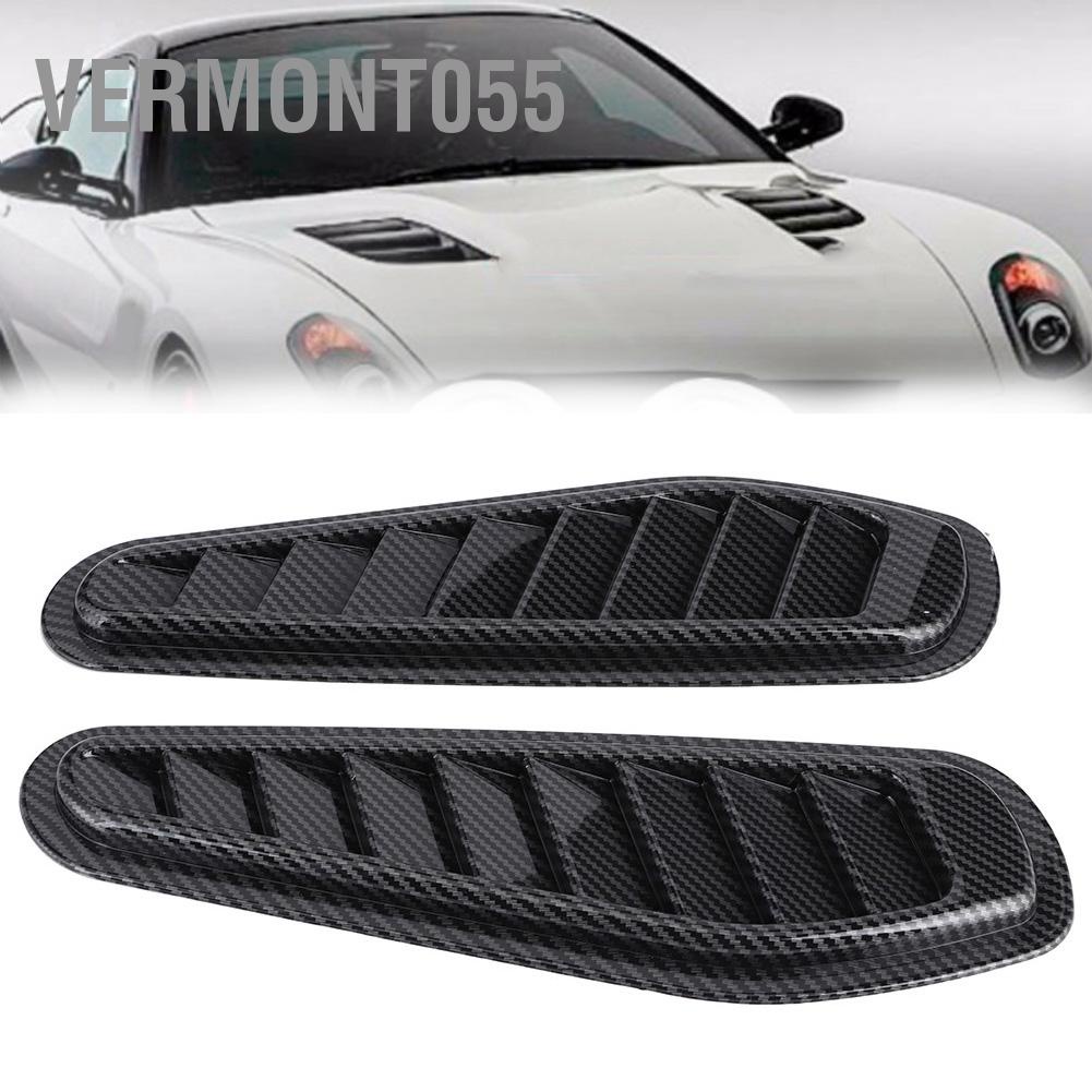 Vermont055 2 Chiếc Sợi Carbon Phong Cách Ô Tô Lưu Lượng Không Khí Trang Trí Muỗng Bonnet Thông Hơi Hood Bao Đa Năng
