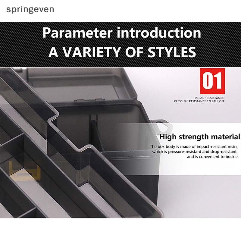 Hộp Đựng Mồi Câu Cá Giả Bằng Nhựa Pp Hai Lớp Màu Sắc Xám