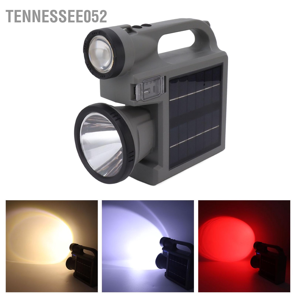 Tennessee052 Đèn Pin Năng Lượng Mặt Trời LED Chiếu Điểm Cầm Tay Với Bảng Điều Khiển Hai Cho Cắm Trại Khẩn Cấp Ngoài Săn Bắn