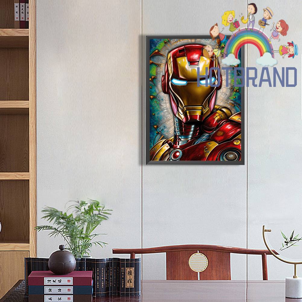 Tranh Đính Đá Kim Cương Toàn Bộ 5D DIY Hình Vẽ Người Sắt