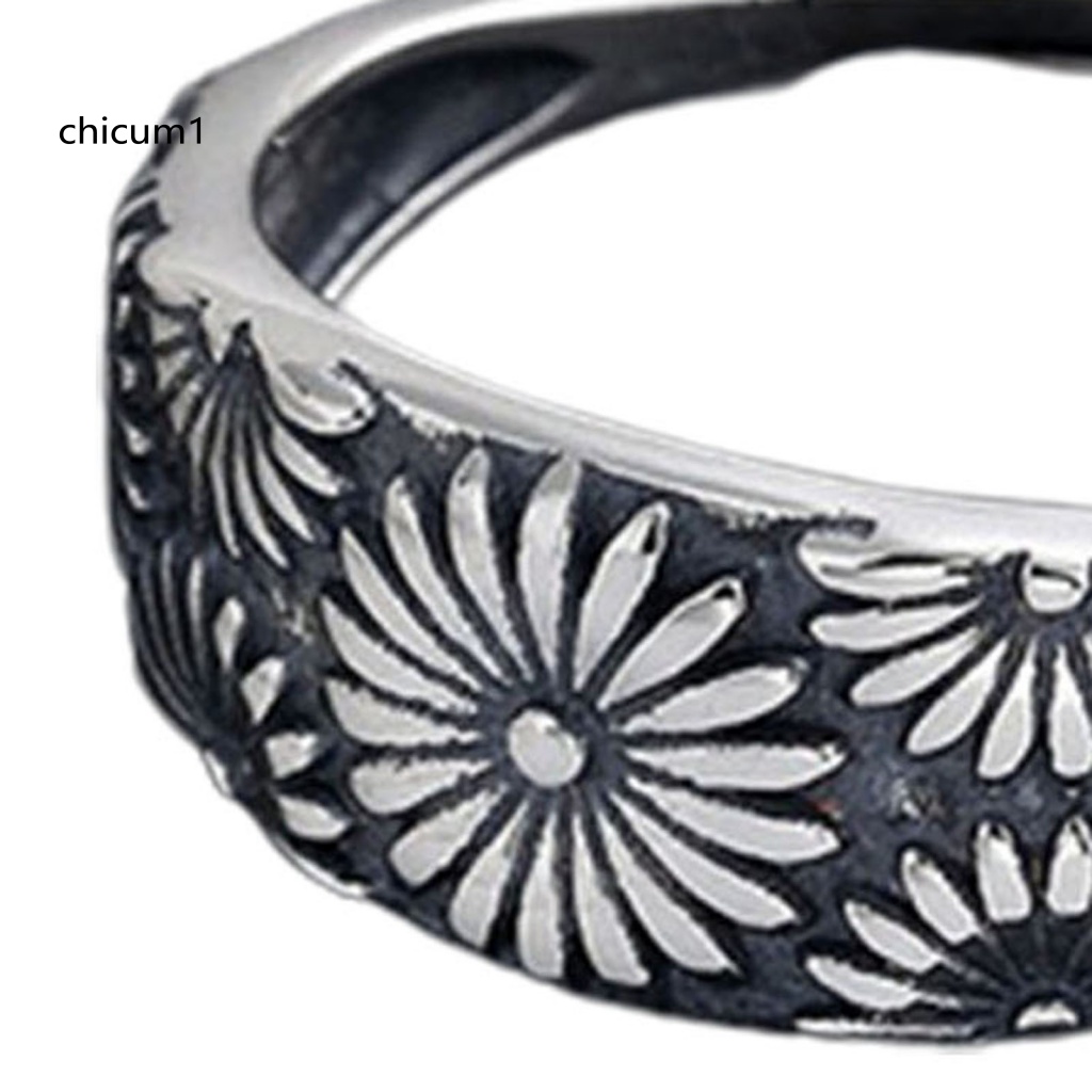 Nhẫn Cưới Hình Hoa Cúc Phong Cách Vintage Tinh Tế Có Thể Điều Chỉnh