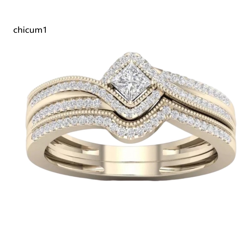 Nhẫn Hợp Kim Đính Đá Zircon Kiểu Dáng Tinh Tế Sang Trọng Cho Nữ