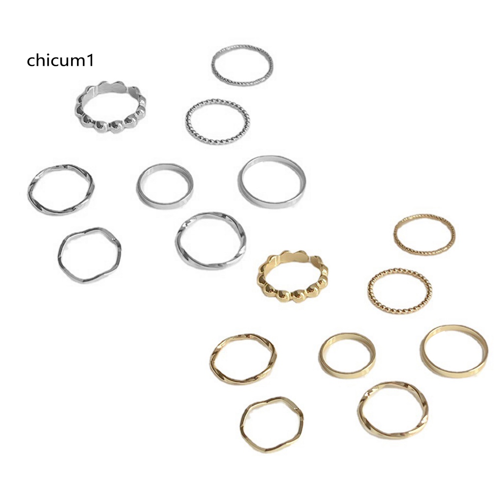 Set 8 Nhẫn Đeo Khớp Ngón Tay Mạ Điện Không Gây Dị Ứng Trang Trí Họa Tiết Hình Học Tinh Tế Thời Trang Tối Giản Cho Nữ