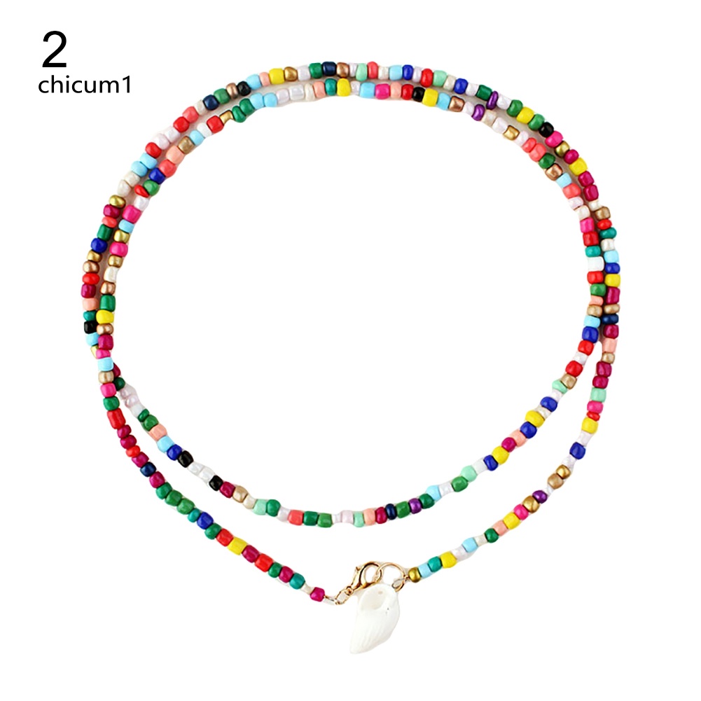 Vòng cổ Hai Lớp Đính Vỏ Sò Phong Cách Bohemian