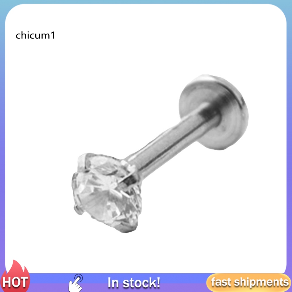 1 Khuyên Xỏ Môi / Tai / Mũi Đính Đá Zirconia Thời Trang Unisex