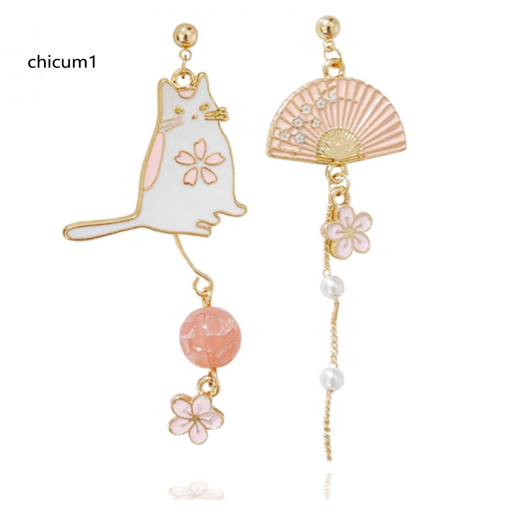 Bông Tai Mạ Bạc Hình Hoa / Mèo Thời Trang Cho Nữ