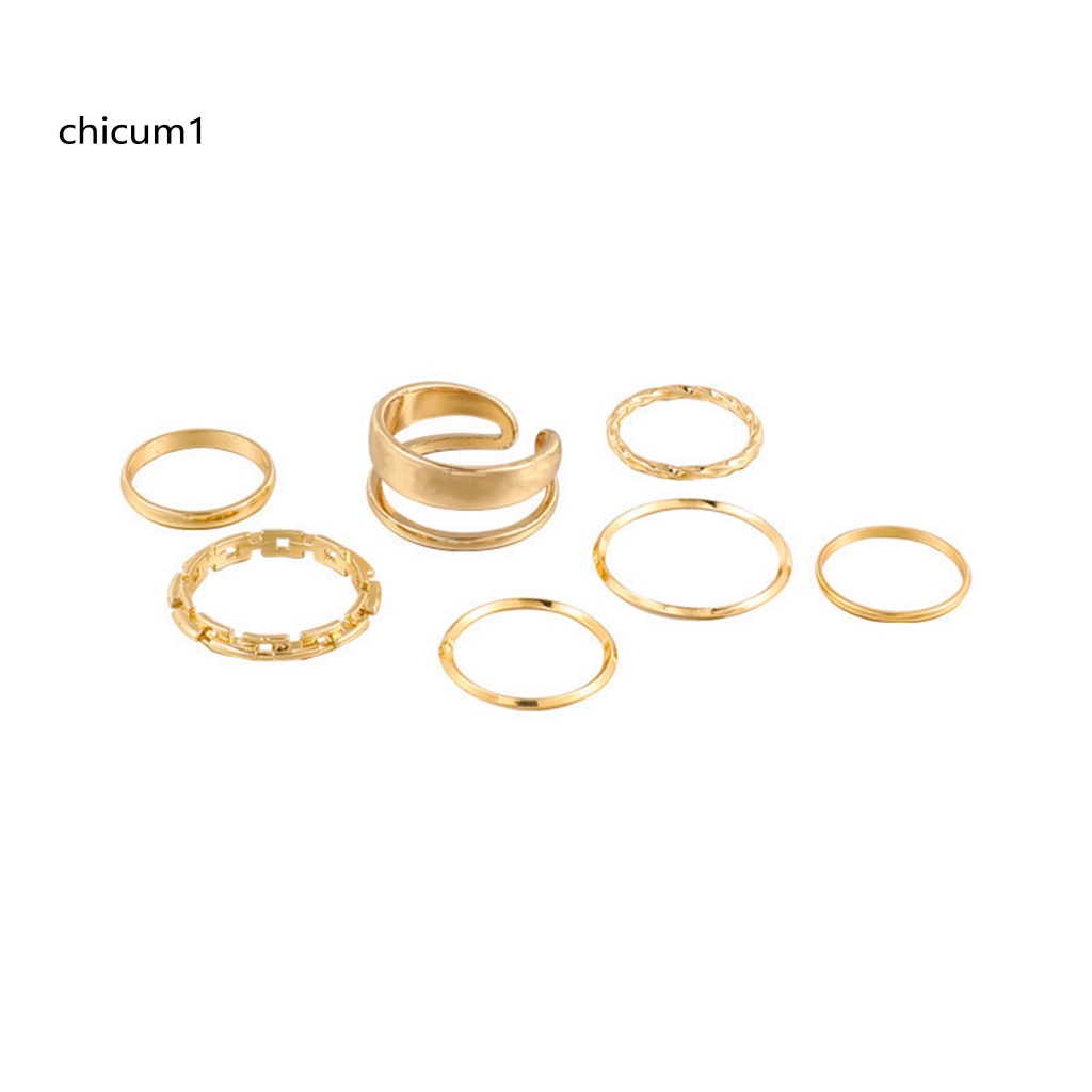 Set 7 Nhẫn Đeo Khớp Ngón Tay Phong Cách Hip Hop Cho Nữ