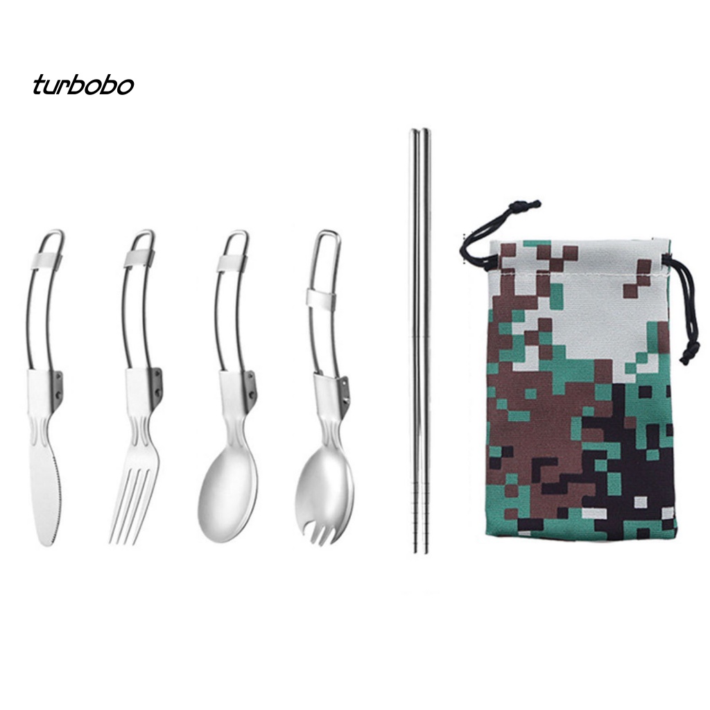 1 Bộ Dụng Cụ Ăn Uống Bằng Thép Không Gỉ Dễ Mang Theo Tiện Dụng