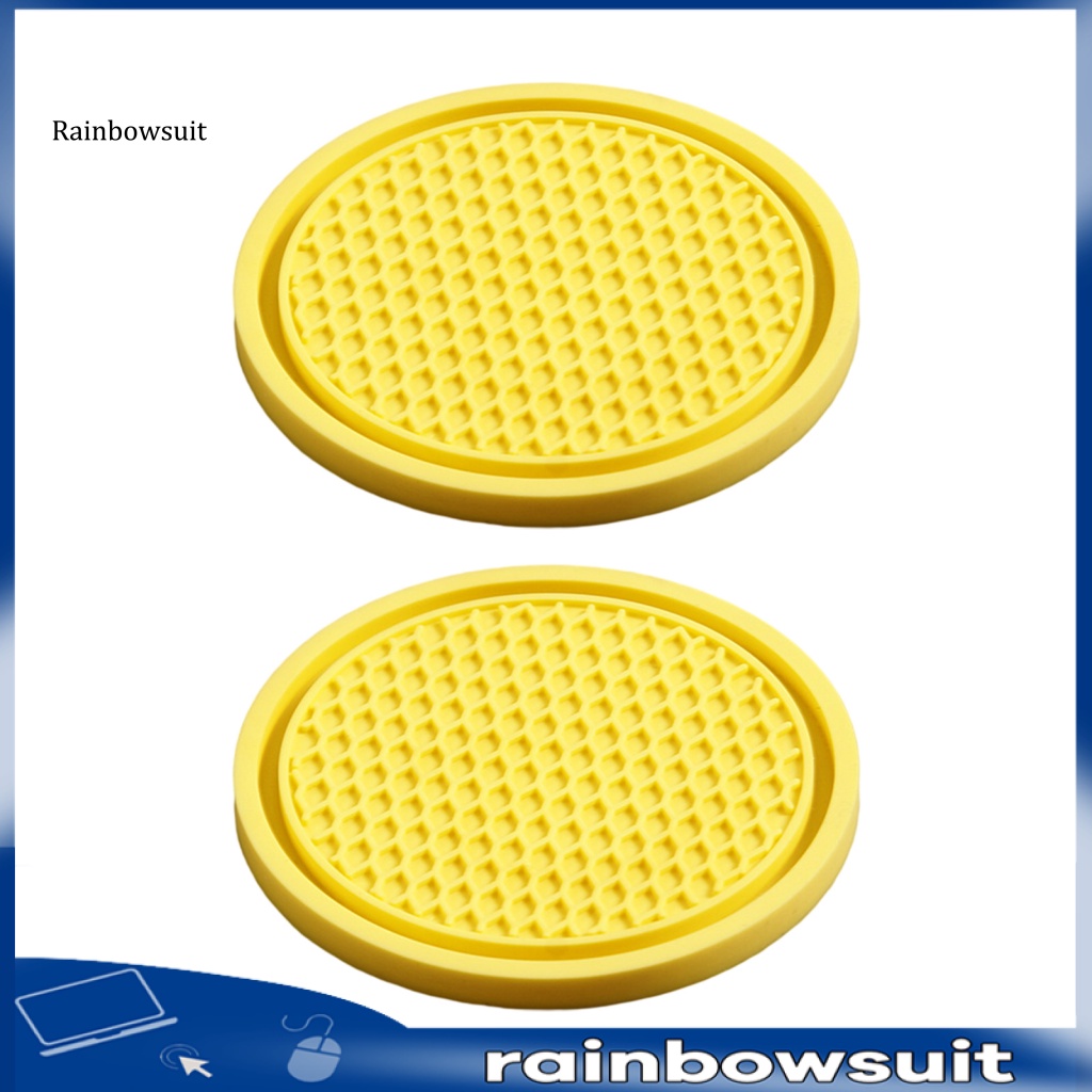 Bộ 2 Miếng Lót Ly Mềm Mại Chống Trượt Họa Tiết Tổ Ong Tiện Dụng Cho Xe Hơi