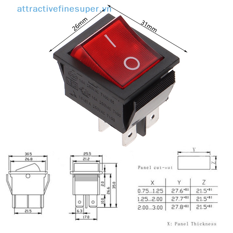 Công Tắc Bật / Tắt AFS RK1-01 16A 250V 4Pin 6Pin KCD4-201n