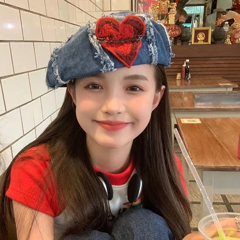 Mũ Beret Chống Gió Chống Nắng Hình Trái Tim Thời Trang Mùa Xuân Cho Nữ