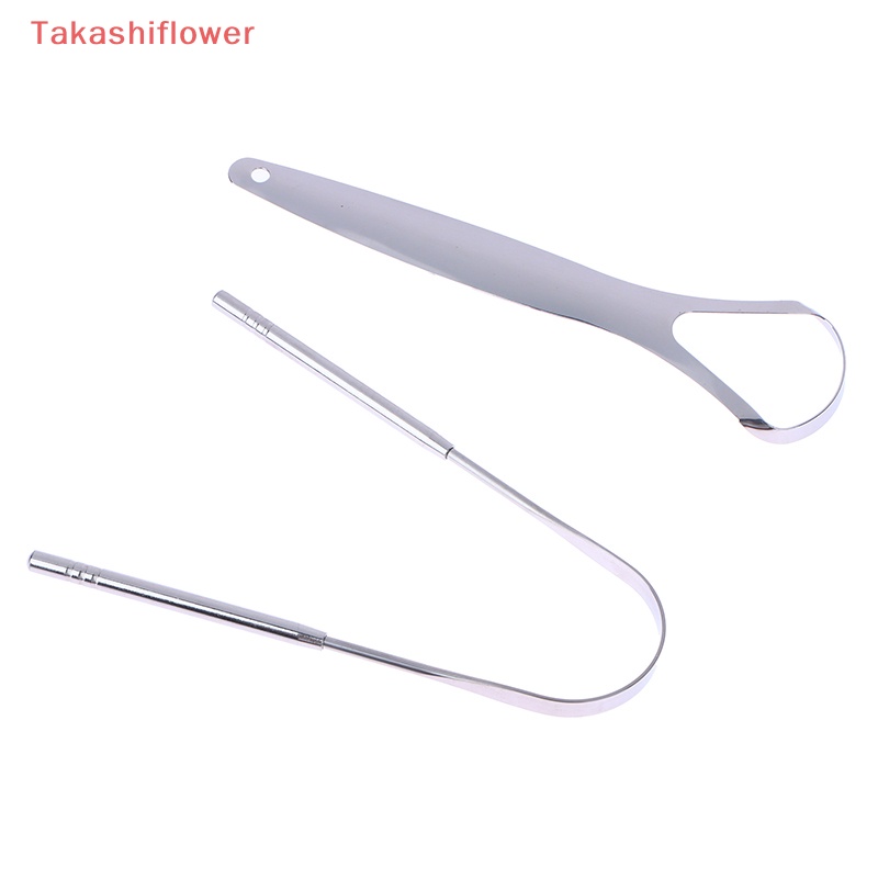Set 2 Dụng Cụ Nạo Lưỡi Bằng Thép Không Gỉ Loại Bỏ Hơi Thở Chăm Sóc Răng Miệng