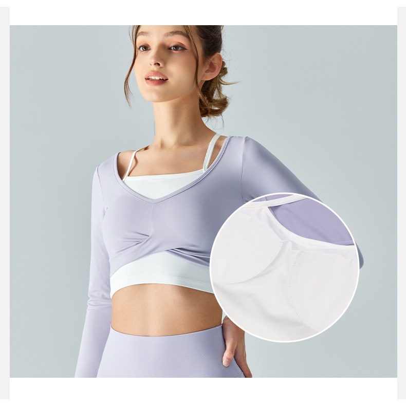 Áo Bra Thể Thao Dài Tay 2 Trong 1 Thời Trang Năng Động