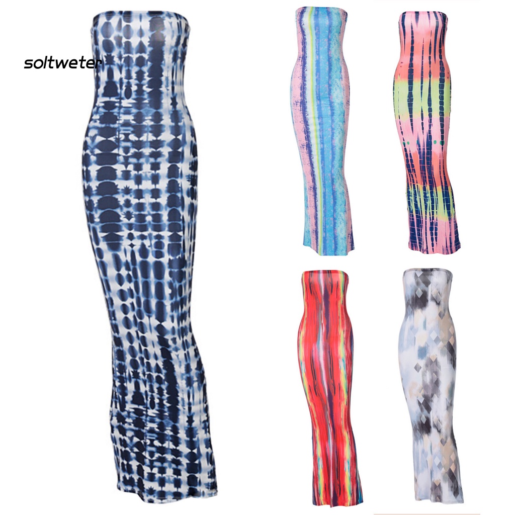 Đầm Ống Ôm Dáng Họa Tiết Kẻ Sọc Hở Lưng Gợi Cảm Cho Nữ