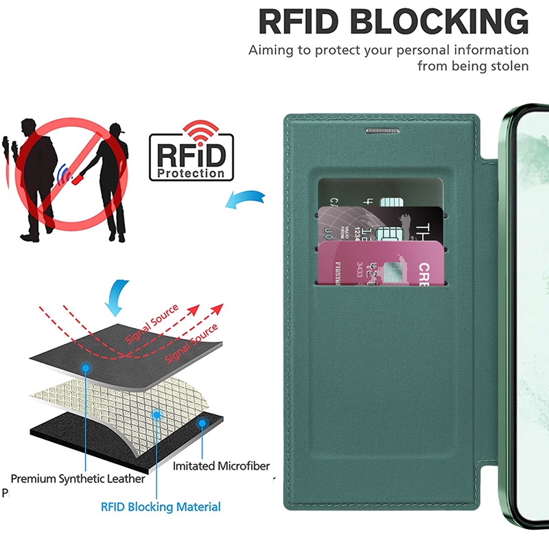 Bao Da Điện Thoại PU Nắp Gập Tích Hợp Giá Đỡ Và Ngăn Đựng Thẻ Cho Samsung Galaxy S23 S22 Ultra Plus