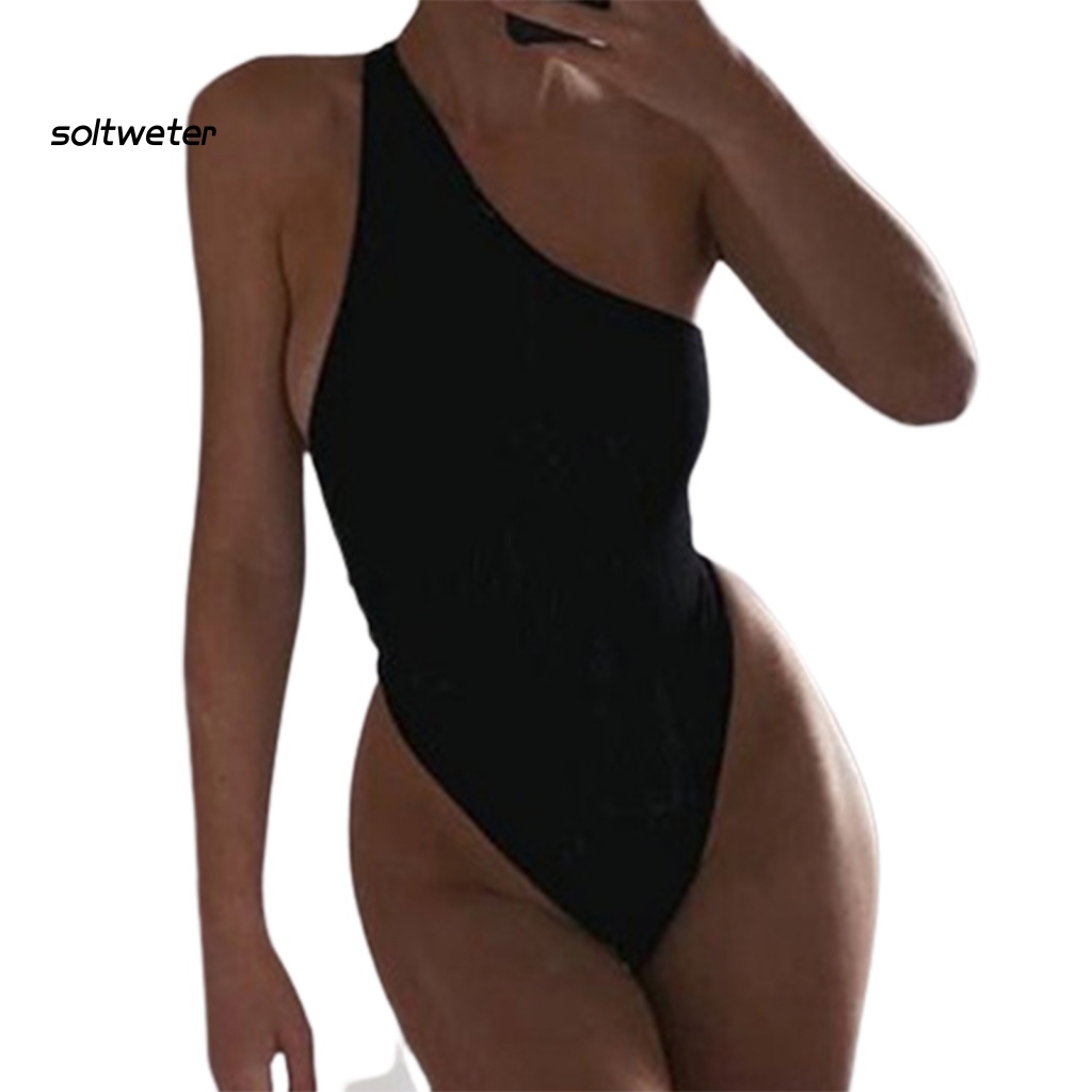 Bộ Đồ Bơi Một Mảnh Màu Trơn Trễ Vai Gợi Cảm Cho Nữ