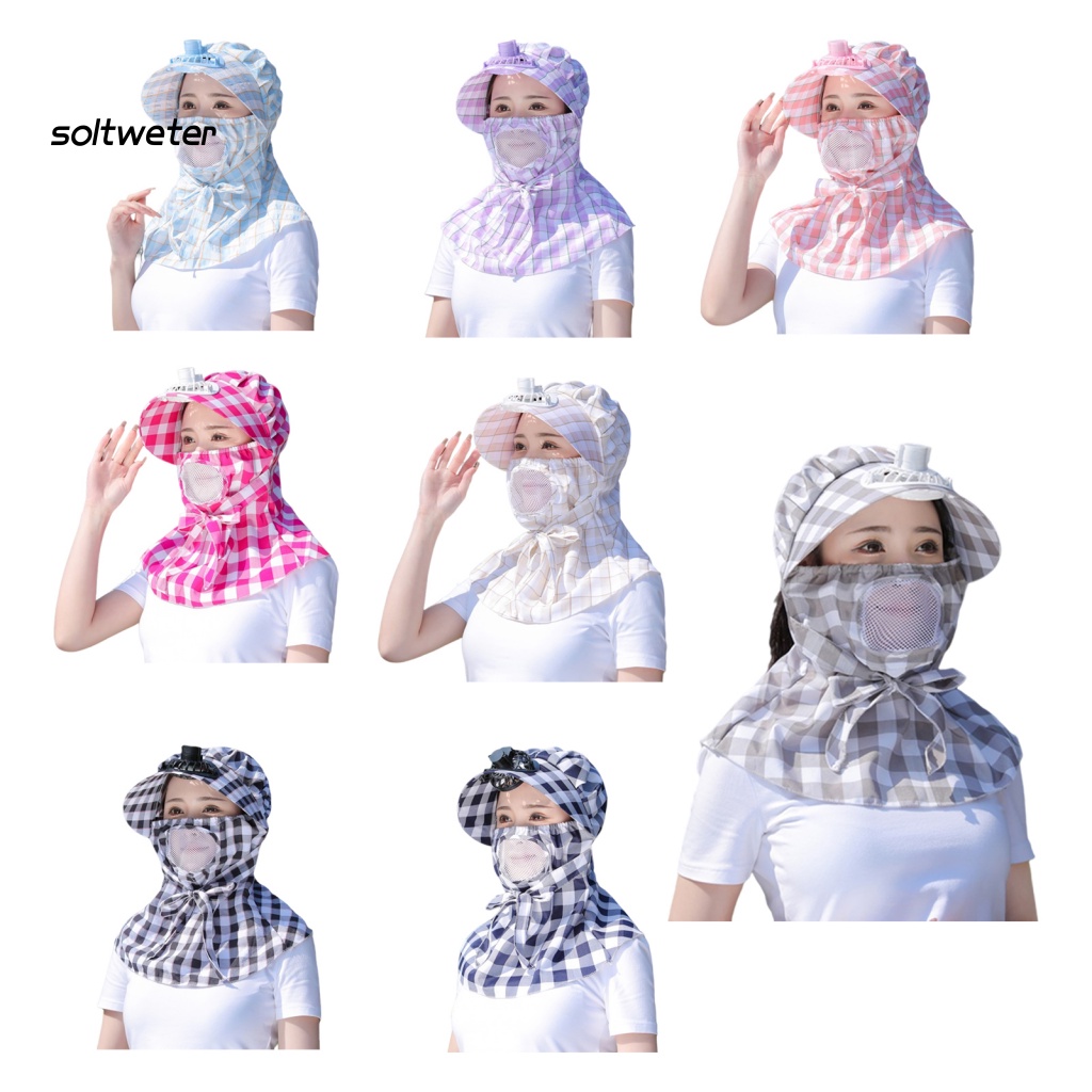 Quạt Điện Đội Đầu Thoáng Khí Chống Nắng Có Thể Sạc Lại Cho Nữ